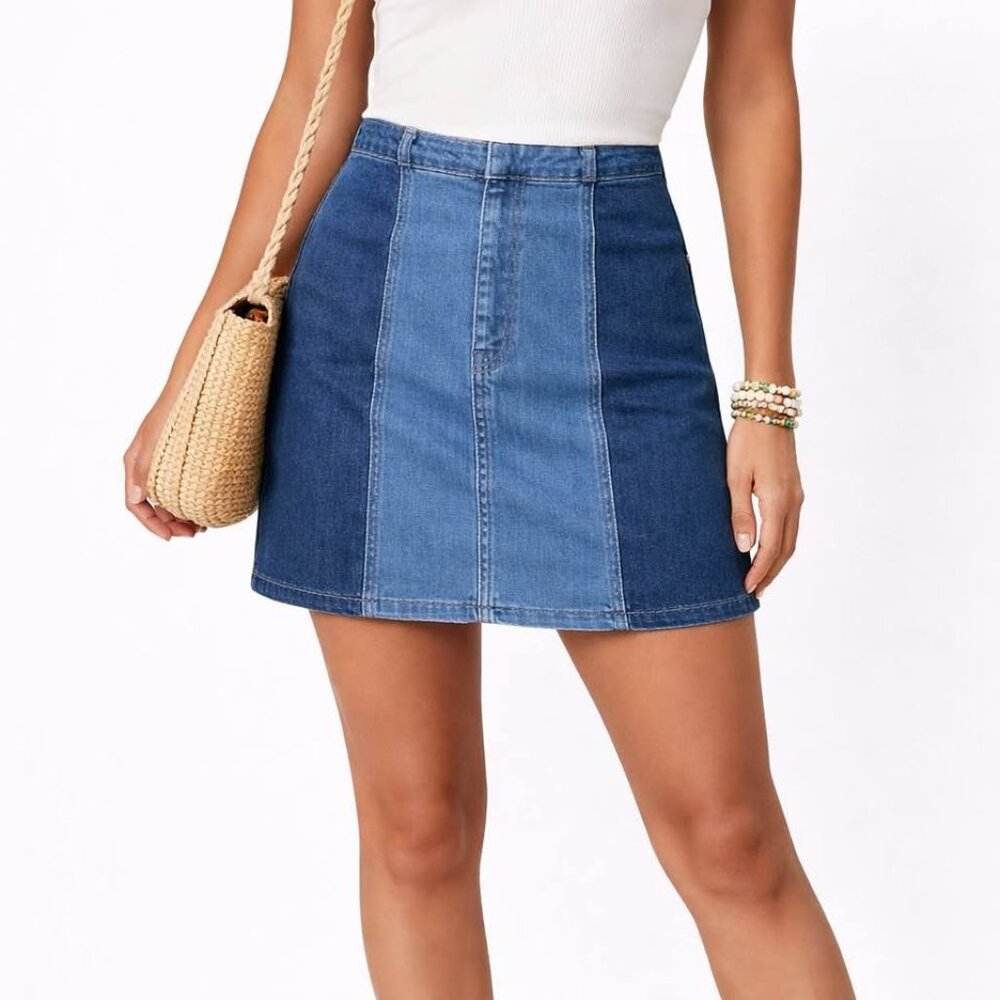 Boho Festival Denim Mini Skirt | Casual PacSun Fun Streetwear Indiepop [size 26]